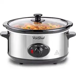 Slow-Cooker VonShef Schongarer Slow Cooker 3,5L, Glasdeckel
