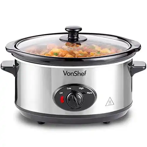 Slow-Cooker VonShef Schongarer Slow Cooker 3,5L, Glasdeckel