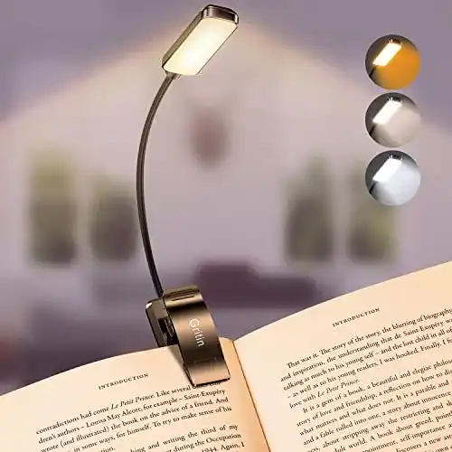 Leselampe Gritin Buch Klemme, Buchlampe mit 9 LEDs, 3 Modi