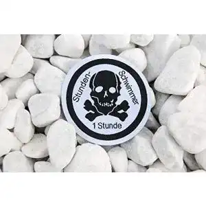 Schwimmabzeichen Erlebe Wasser Totenkopf 1h rund Stoff