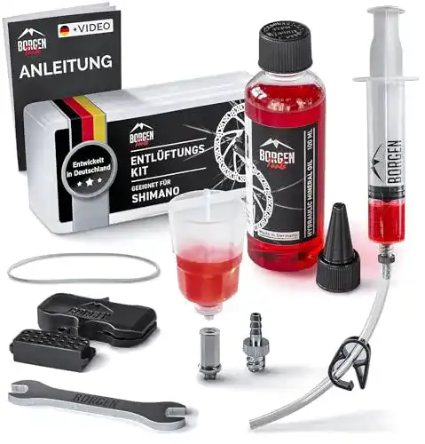 Die beste Entlüftungskit Borgen für Shimano inkl. Hydraulik-Mineralöl 2026 Test Bestseller Entlüftungskit Borgen für Shimano inkl. Hydraulik-Mineralöl