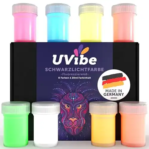 Neonfarben UVIBE Fluoreszierende Schwarzlicht Farbe 8x