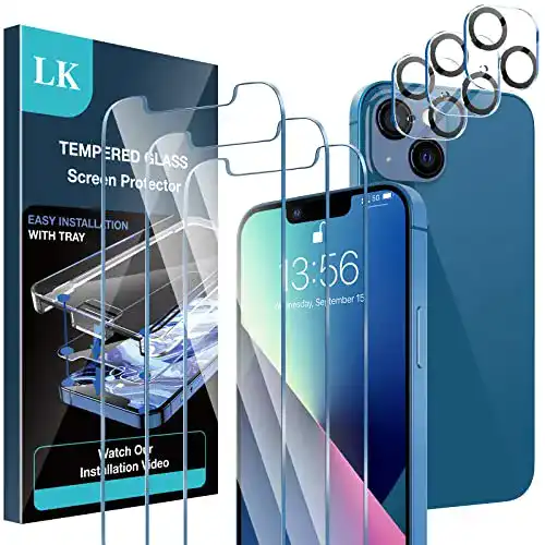 iPhone-13-Panzerglas LK, 3+3 Stück Schutzfolie Panzerfolie