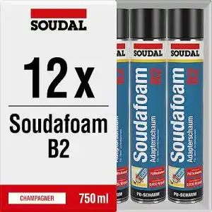 Bauschaum Soudal Montageschaum 12x Soudafoam B2 je 750ml