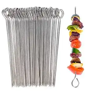 Rouladennadel UCEC 50x Schaschlikspieße Edelstahl, 15 cm Länge