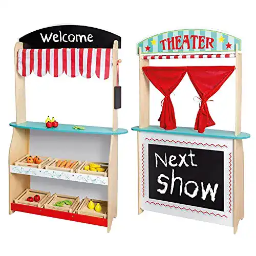 Puppentheater Jouéco 80039 2 in 1 Schauplatz und Geschäft