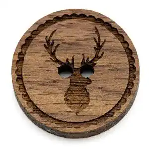 Trachtenknöpfe NaturSchatulle Holzknöpfe Gravur Motiv Hirsch