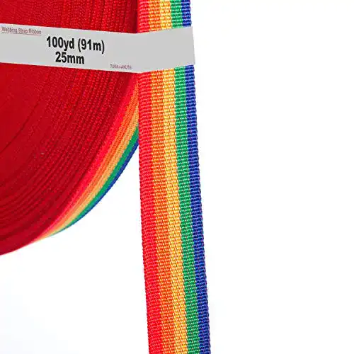 Gurtband TUKA-i-AKUT 91 Meter x 25mm PP, 1,1mm, Regenbogen