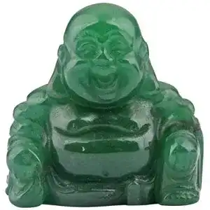 Buddha-Figur Nupuyai Grün Aventurin Lachender Buddha Figur Edelstein