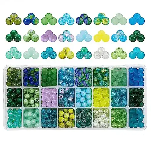 Glasperlen PH PandaHall 24 Farben, 8 mm, grüne für St. Patrick’s Day