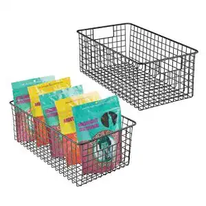Drahtkorb mDesign 2er-Set Allzweckkorb mit Griffen
