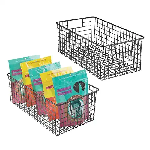 Drahtkorb mDesign 2er-Set Allzweckkorb mit Griffen