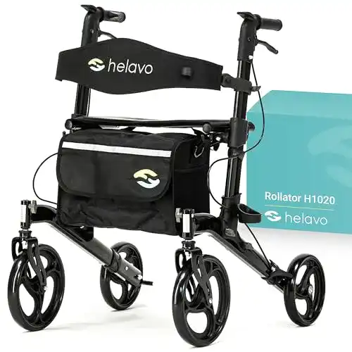 Rollator-Rollstuhl-Kombination helavo faltbarer Premium-Rollator