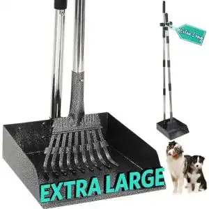 Hundekotschaufel Bamda und Harke Set – Langer Griff Metall