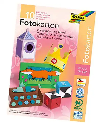 Fotokarton folia 607 – Block mit farbig sortiertem , DIN A3
