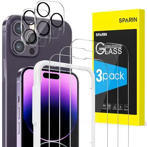 iPhone-14-Pro-Panzerglas SPARIN 3+2 Stück Panzer Schutz Glas