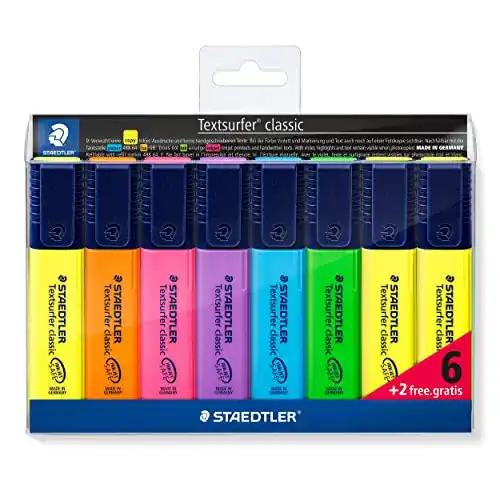 Textmarker Staedtler classic 364 A WP8 Textsurfer, 6 + 2 gratis