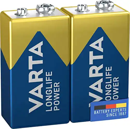 9V-Batterie Varta Longlife Power 9V Block 6LR61 Batterie, 2er Pack