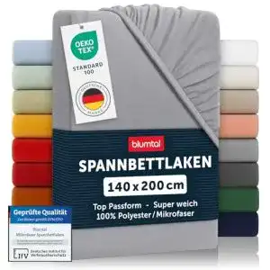 Spannbettlaken (140×200) Blumtal Basics Mikrofaser, Grau