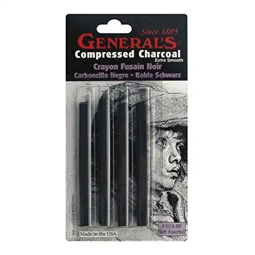 Zeichenkohle Unbekannt General Pencil Holzkohle-Sticks, 4 Stück