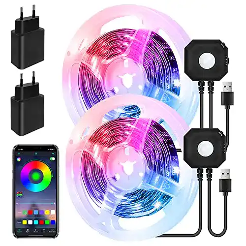 LED-Streifen mit Bewegungsmelder HOUHUI, 3M, RGB LED