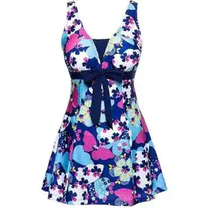 Badekleid Ecupper Badeanzug Damen Elegant Einteilig