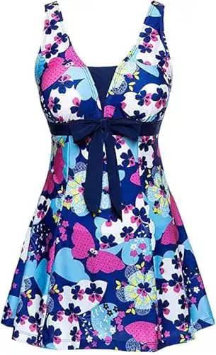 Badekleid Ecupper Badeanzug Damen Elegant Einteilig