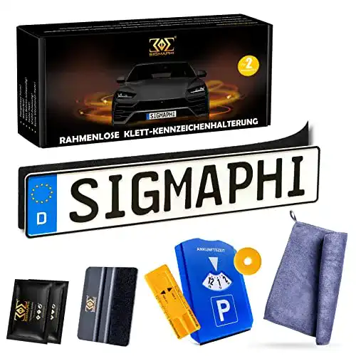Klett-Kennzeichenhalter SIGMAPHI® rahmenlos – 2 x