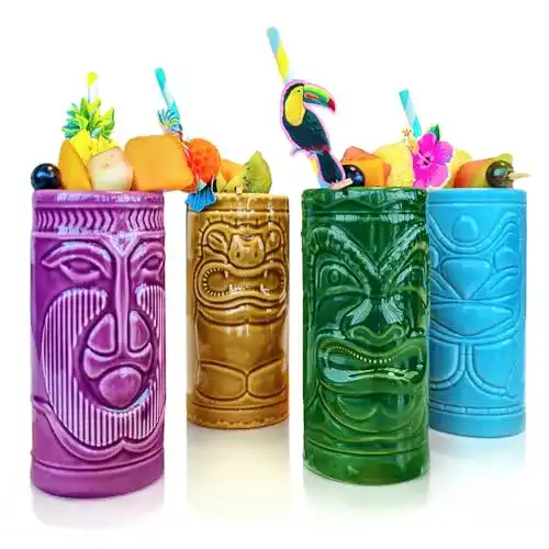 Cocktailgläser mikamax, Tiki Becher, 4er Set, Keramik
