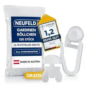 Gardinenröllchen NEUFELD ® 120 für Innenlauf Schienen
