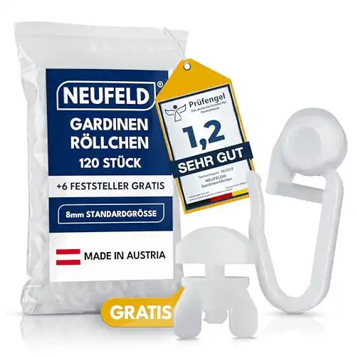 Gardinenröllchen NEUFELD ® 120 für Innenlauf Schienen