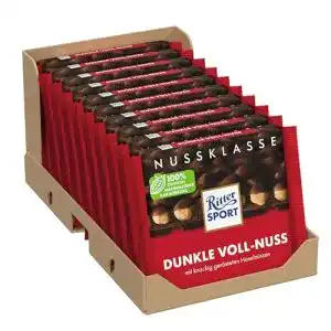Ritter-Sport-Schokolade Ritter Sport Dunkle Voll-Nuss, 10 x 100 g