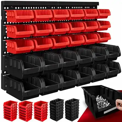Wandregal Deuba ® Stapelboxen 32 tlg. Erweiterbar Etikettenfach
