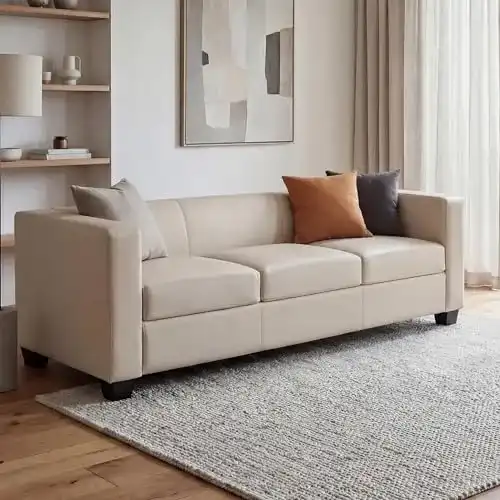 3-Sitzer-Sofa Mendler 3er Sofa Couch Loungesofa Lille, Kunstleder