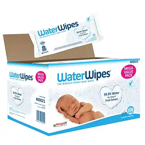 Feuchttücher WaterWipes 400021 Baby Empfindliche Haut, 12 x 60