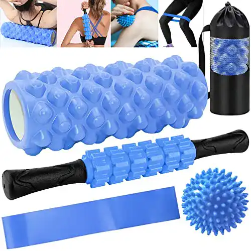 Massageroller (Rücken) Frasheng 5-in-1 Faszienrolle Set,Foam Roller