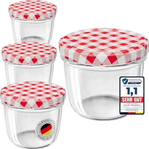 Marmeladenglas WELLGRO ® mit Schraubdeckel 6 Stück