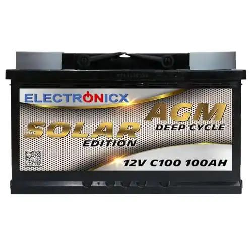Solarbatterie Electronicx 12V 100AH Solar Edition AGM Batterie Solar