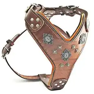 Hundegeschirr Leder Bestia, Aztec, bis 145 cm Brustumfang