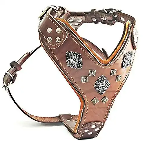 Hundegeschirr Leder Bestia, Aztec, bis 145 cm Brustumfang
