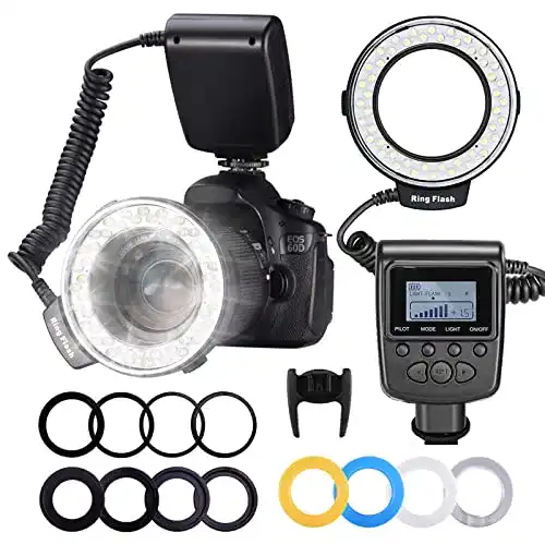 Ringblitz Neewer 48 Makro LED leuchte Set mit LCD Anzeige