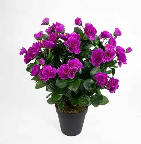 Blume im Topf Seidenblumen Roß Azalee 40cm Purple im Topf
