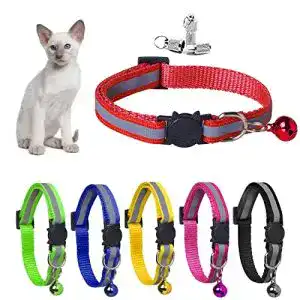 Katzenhalsband YHmall 6 Stück Reflektierend + 2 Stück Anhänger