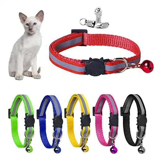 Katzenhalsband YHmall 6 Stück Reflektierend + 2 Stück Anhänger