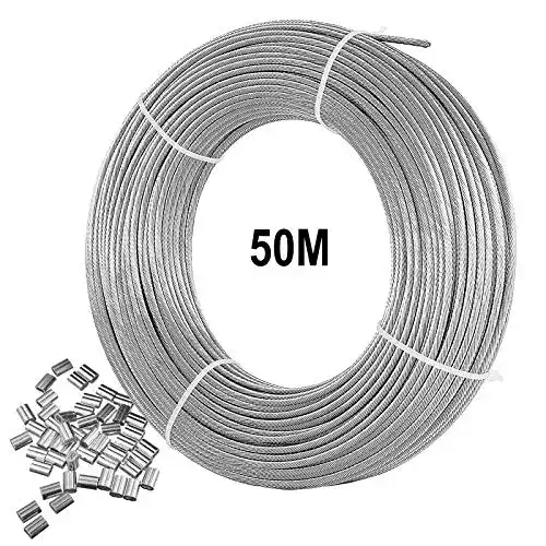 Drahtseil HHOOMY 2 mm, 316 Edelstahldrahtkabel, 50 m lang