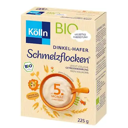Getreidebrei Kölln Schmelzflocken Dinkel-Hafer Bio, 6 x 225 g