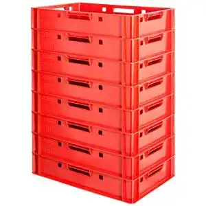 Fleischerkisten Kingpower 8 Stück E1 Fleischkisten Rot Eurobox