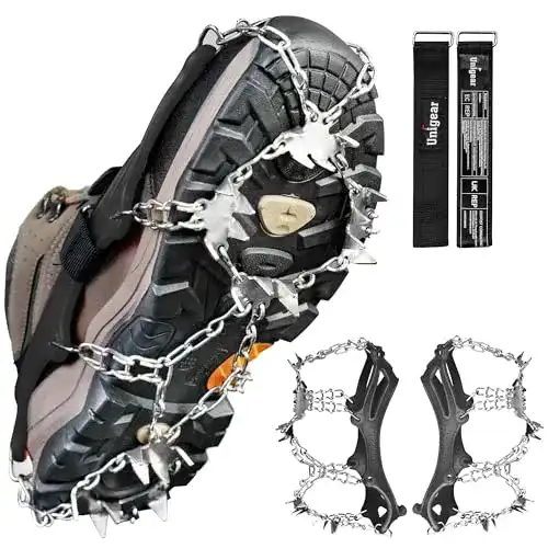 Schuhspikes Unigear Steigeisen für Bergschuhe, Schuhkrallen