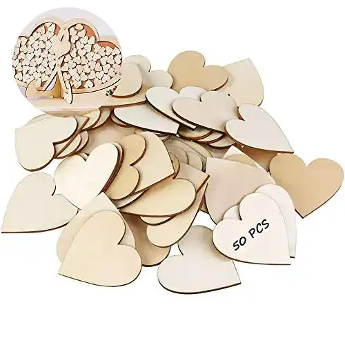 Holzherz NETUME 50 Stück, 5cm Holz Herz/Holz Herzen