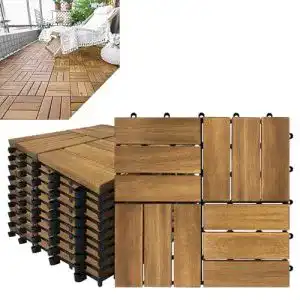 Holzfliesen Balkon Froadp 11 Stück Akazien-Holz, 30x30cm
